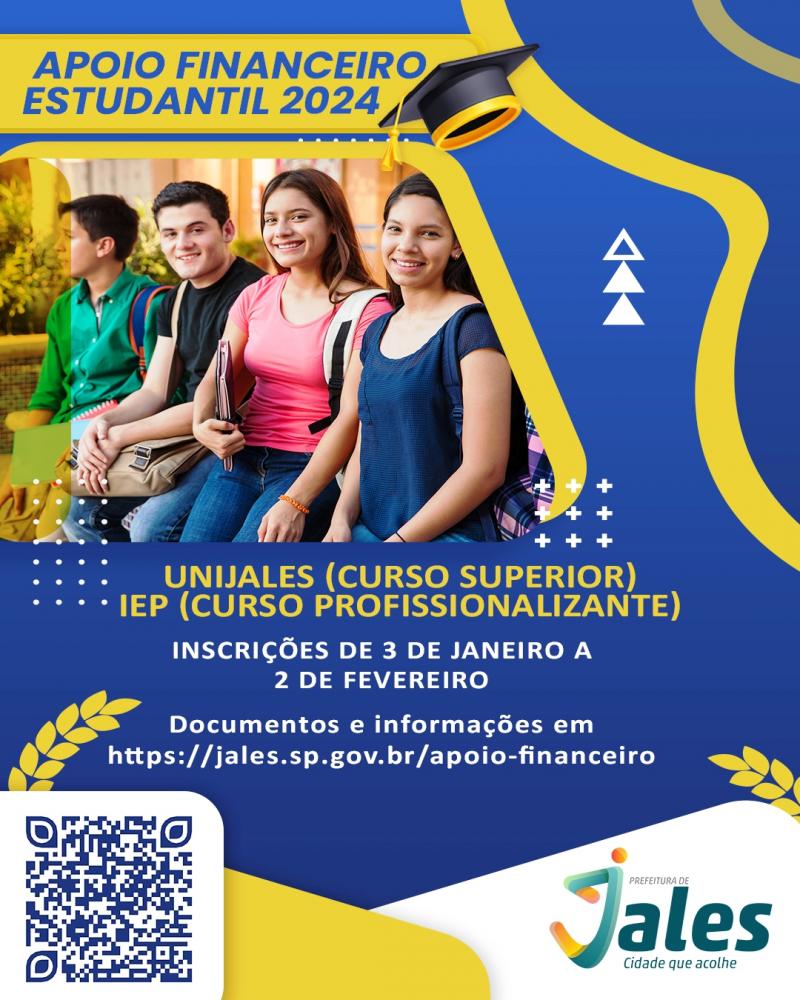 Inscrições para o Apoio Financeiro Estudantil começam a partir de 3 de janeiro