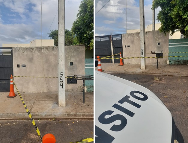 Caminhão enrosca em fios e causa acidente em Fernandópolis