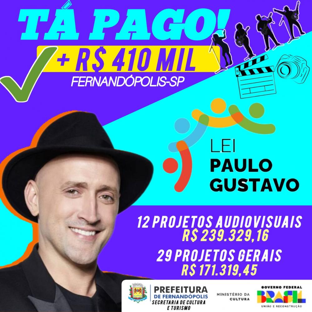 Prefeitura realiza o pagamento dos projetos contemplados da Lei Paulo Gustavo 