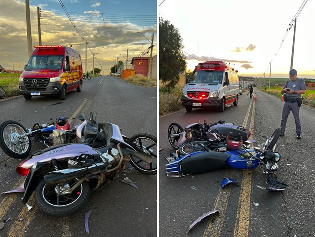 Colisão entre motocicletas deixa duas pessoas feridas em Fernandópolis 