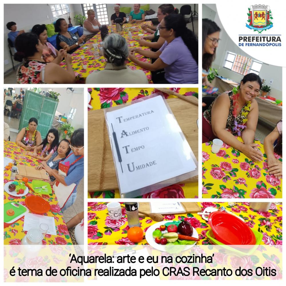 ‘Aquarela: arte e eu na cozinha’ é tema de oficina realizada pelo CRAS Recanto dos Oitis 