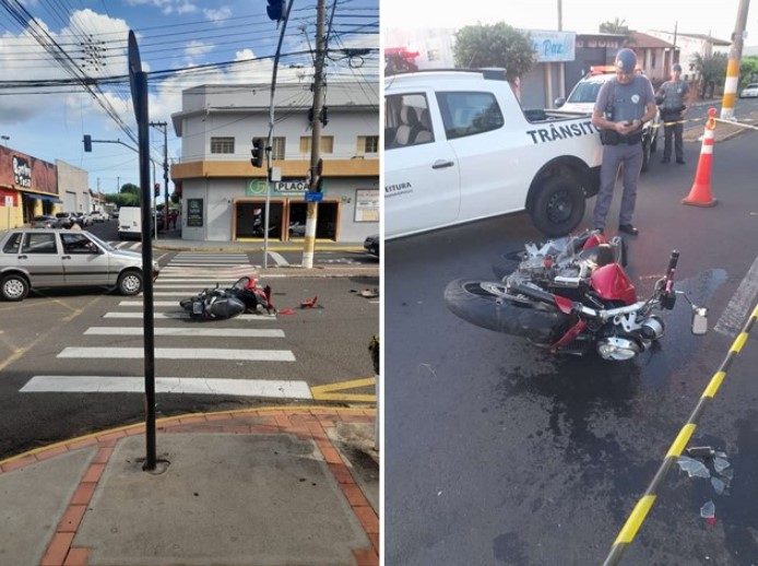 Motoqueiros ficam feridos em acidentes em avenida de Fernandópolis 