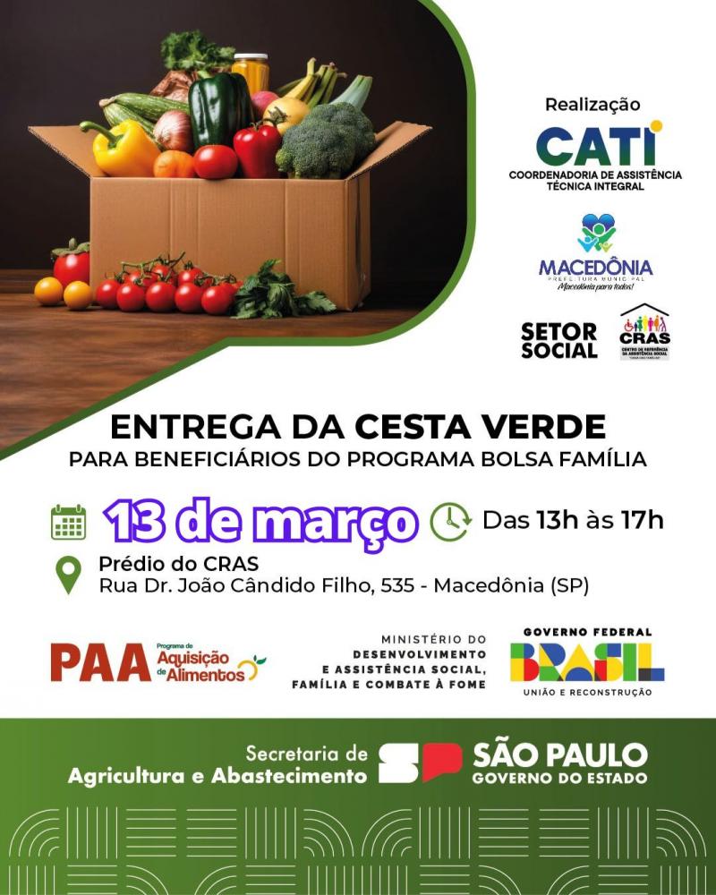 Programa de Aquisição de Alimentos beneficia beneficiários do Bolsa Família em Macedônia