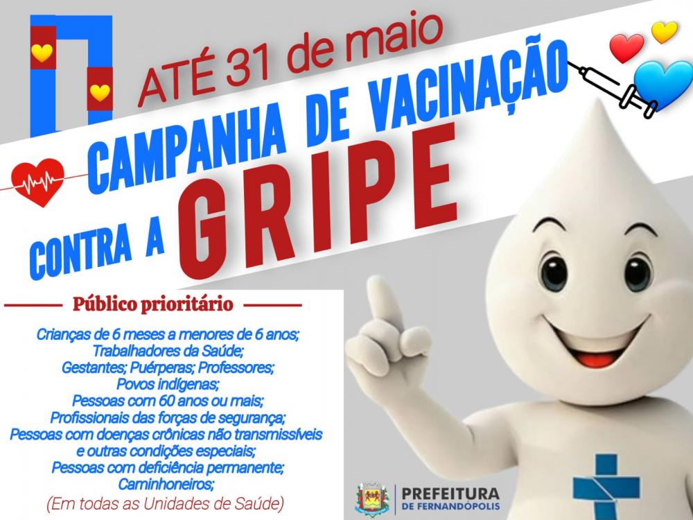 Unidades de saúde de Fernandópolis iniciam vacinação contra gripe 