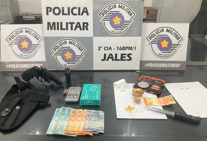 Traficante é preso pela PM com arma de fogo em Jales 