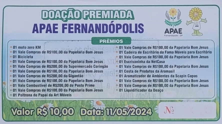 Apae realiza ‘Doação Premiada’ para construir Centro de Atendimento