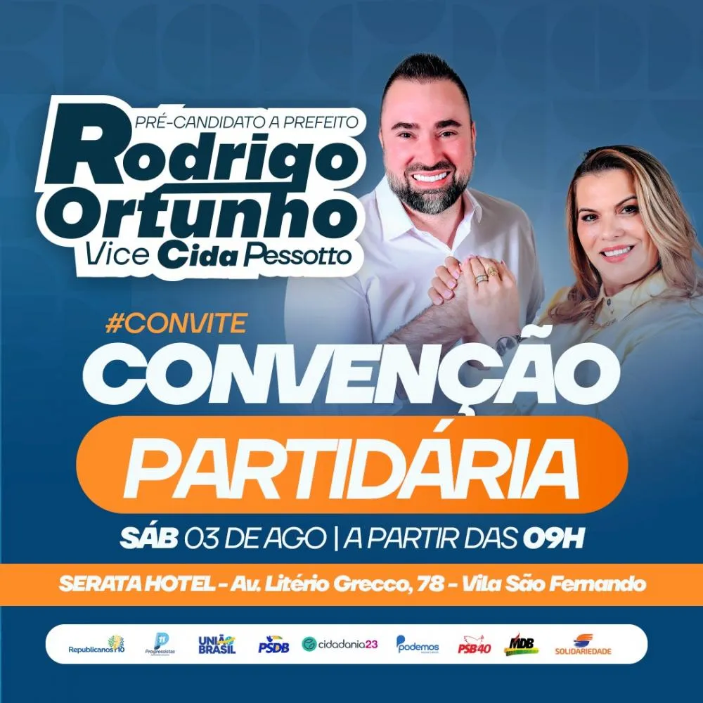 Nove partidos realizam convenções neste sábado, 03, para oficializar apoio a Rodrigo e Cida 