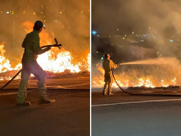 Incêndio de grandes proporções aterroriza moradores do Jardim Vitória