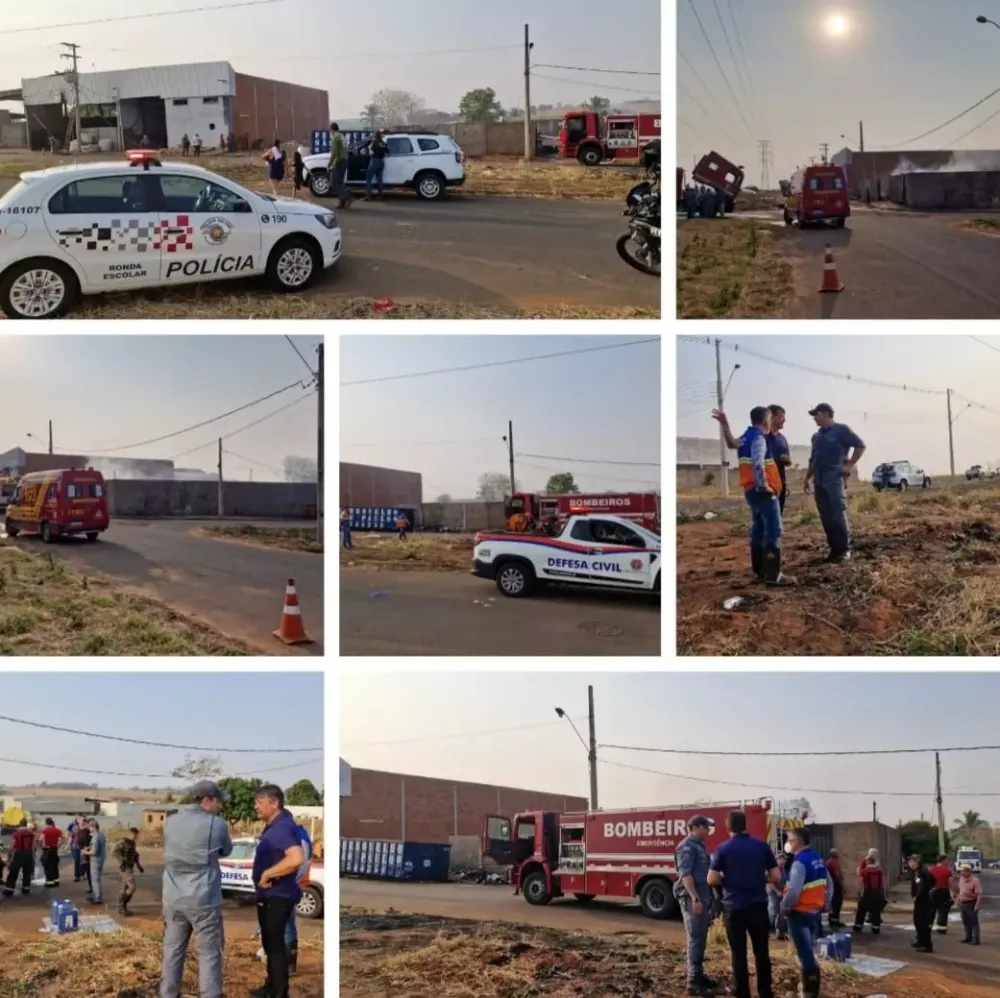 Incêndio em Reciclagem causa prejuízo de R$ 150 Mil e mobiliza autoridades em Fernandópolis