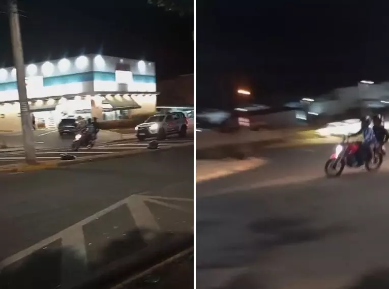 Motoqueiro e garupa conseguem escapar de cerco policial em Fernandópolis