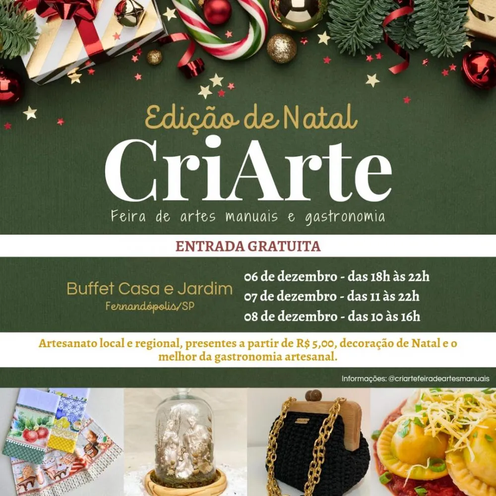 CriArte de Natal acontece esse final de semana
