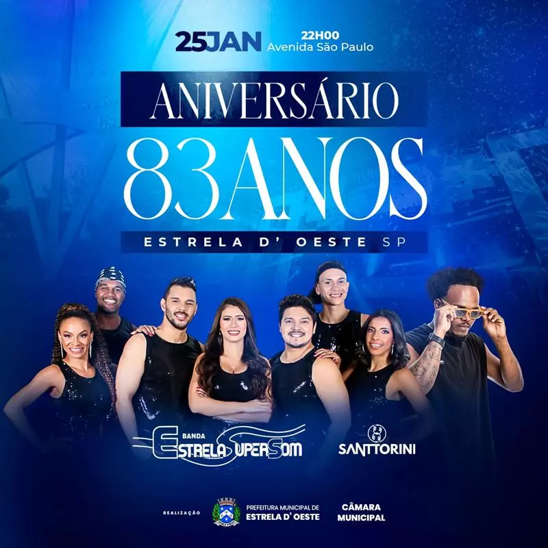 Estrela d’Oeste celebra 83 anos com programação diversificada