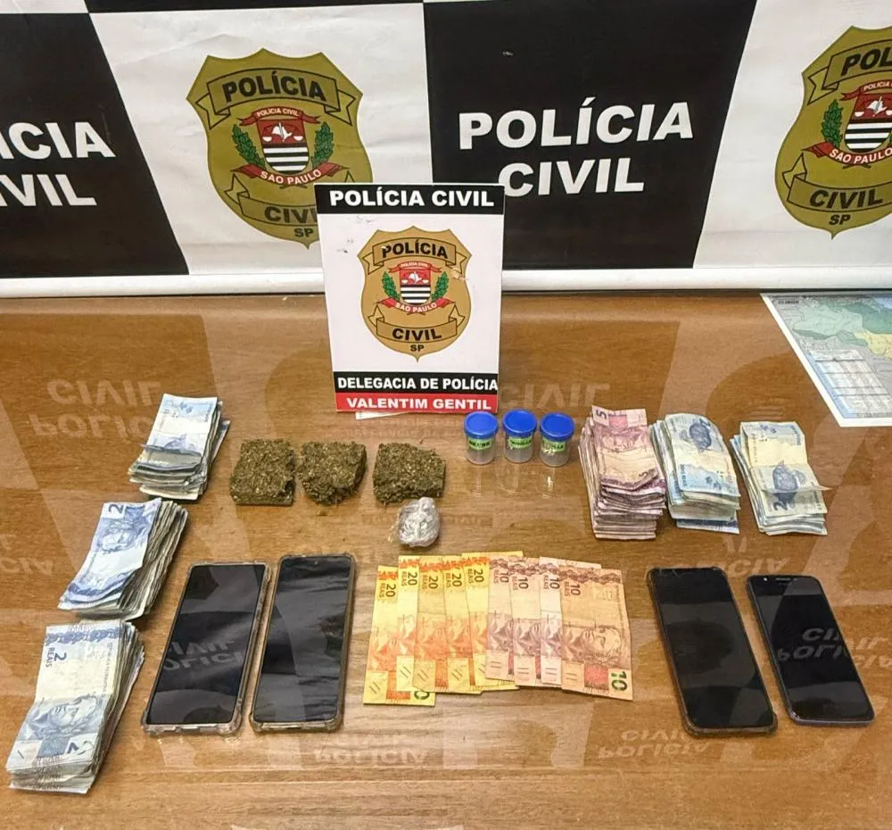 Delegacia de Valentim Gentil cumpre mandados de busca e apreensão e prende os dois indivíduos por tráfico de drogas em operação