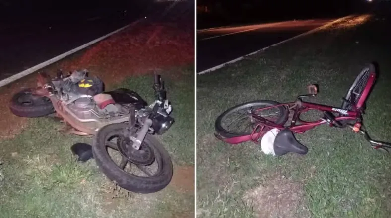 Motociclista morre após acidente e atropelamento em Rubineia
