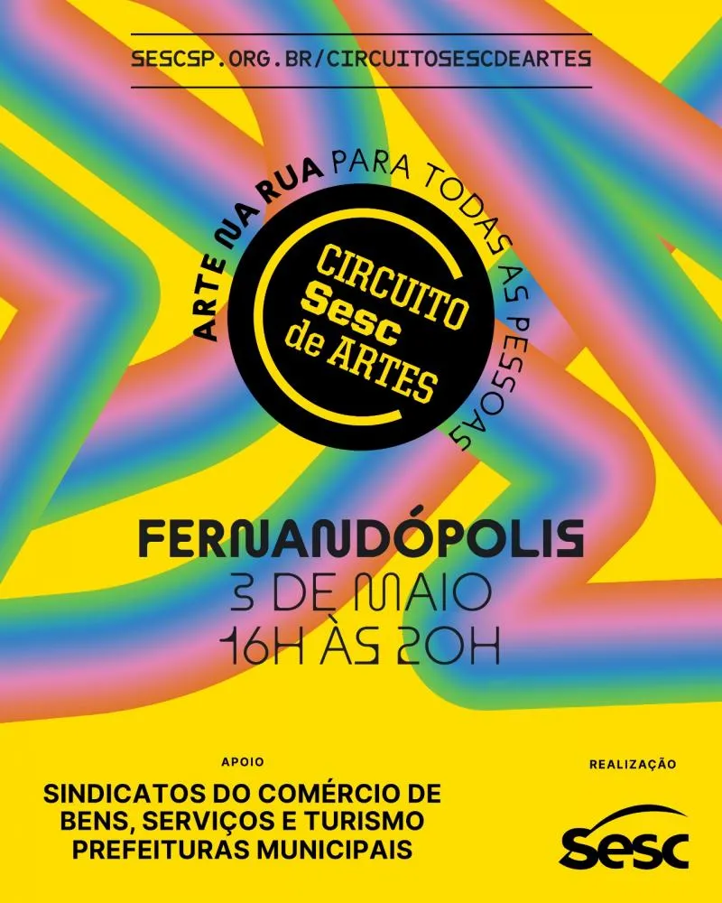 Circuito Sesc de Artes traz programação cultural gratuita Fernandópolis