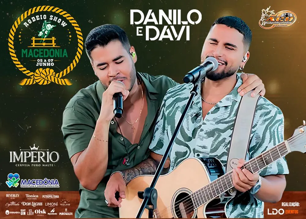 Top 1 no Spotify, dupla Danilo & Davi é destaque na abertura do Rodeio Show de Macedônia 2025