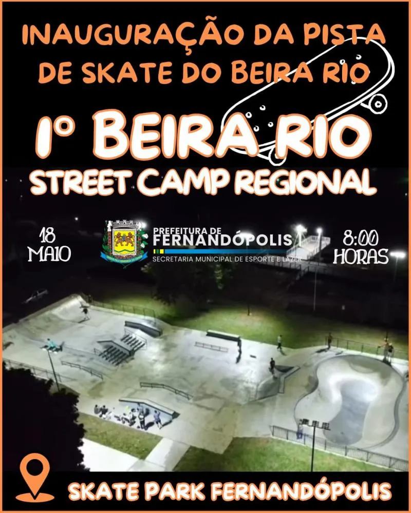 Cidade inaugura oficialmente pista de skate no domingo, 18 