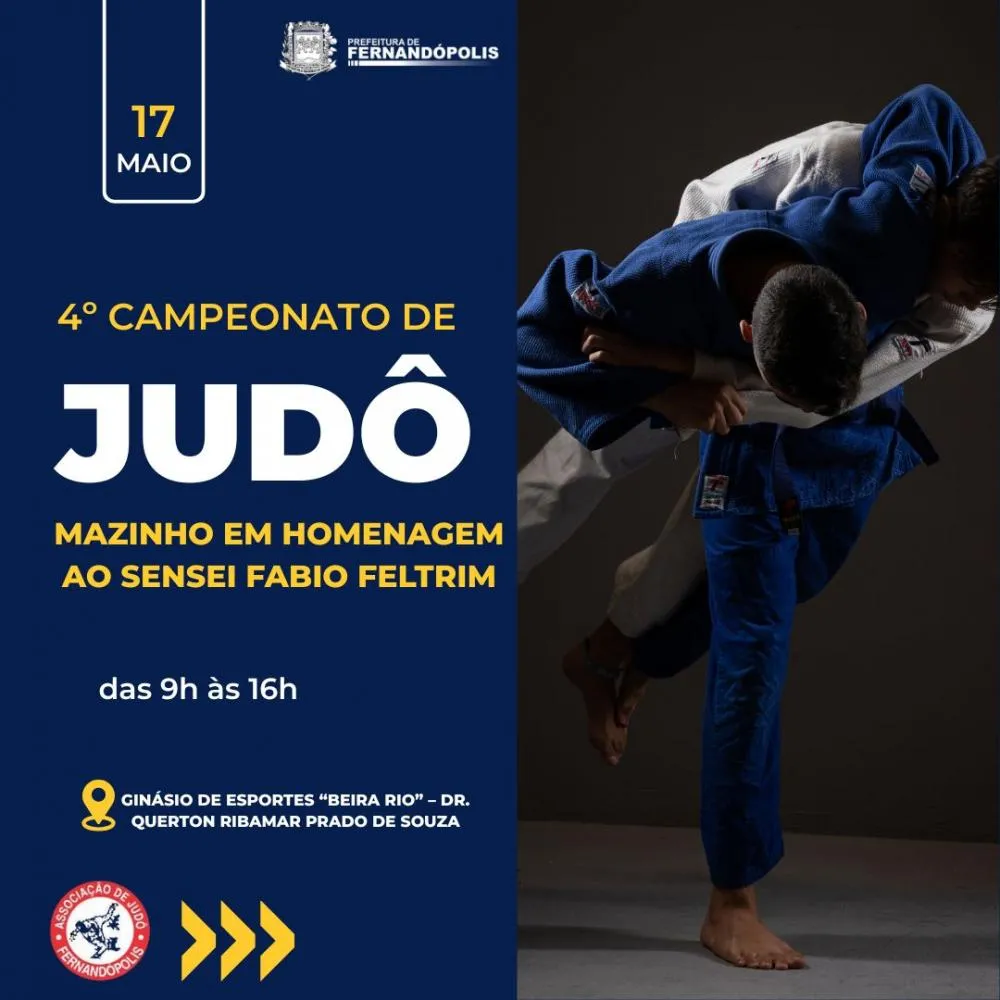 Associação de Judô de Fernandópolis realiza 4º Campeonato Mazinho em homenagem ao Sensei Fábio Feltrim 