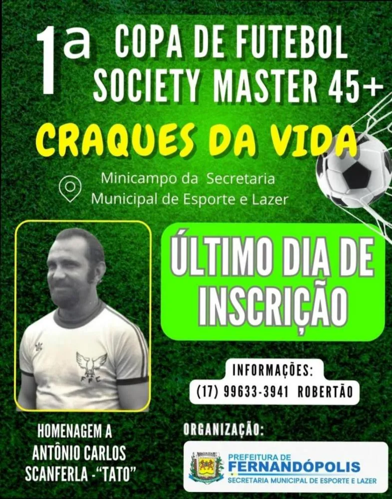 “Craques da Vida”: inscrições para 1ª Copa de Futebol Society terminam hoje, 18 