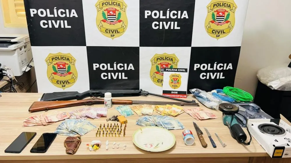 Homem é preso em flagrante pela Dise em Fernandópolis com armas e drogas