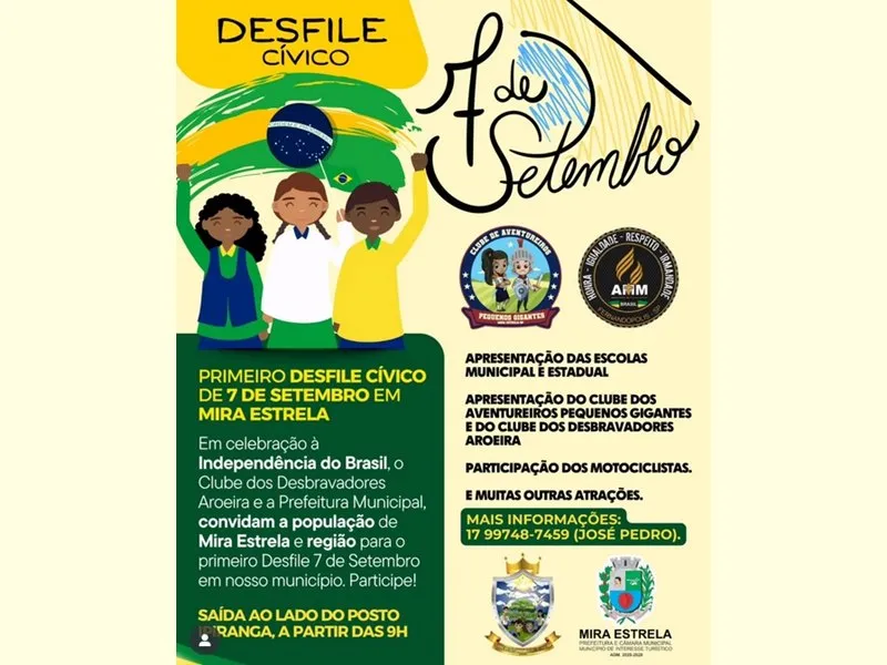 Mira Estrela realiza seu primeiro Desfile Cívico em comemoração ao Dia da Independência