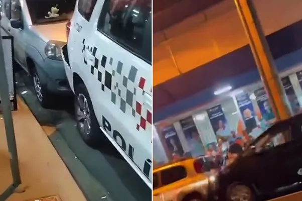 Briga por vaga de deficiente termina com viatura atingida em Rio Preto
