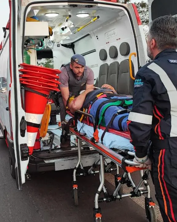 Motociclista fica ferido em acidente na rodovia Feliciano Sales da Cunha