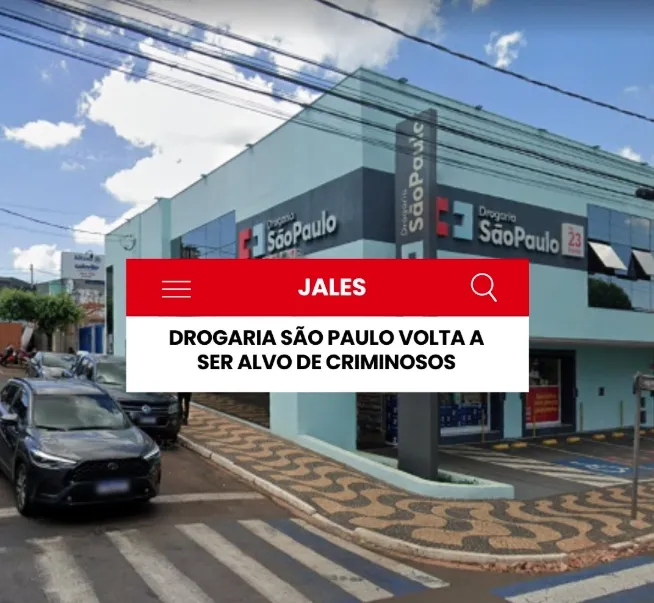 Furto em drogaria de Jales causa prejuízo de R$ 4,6 mil