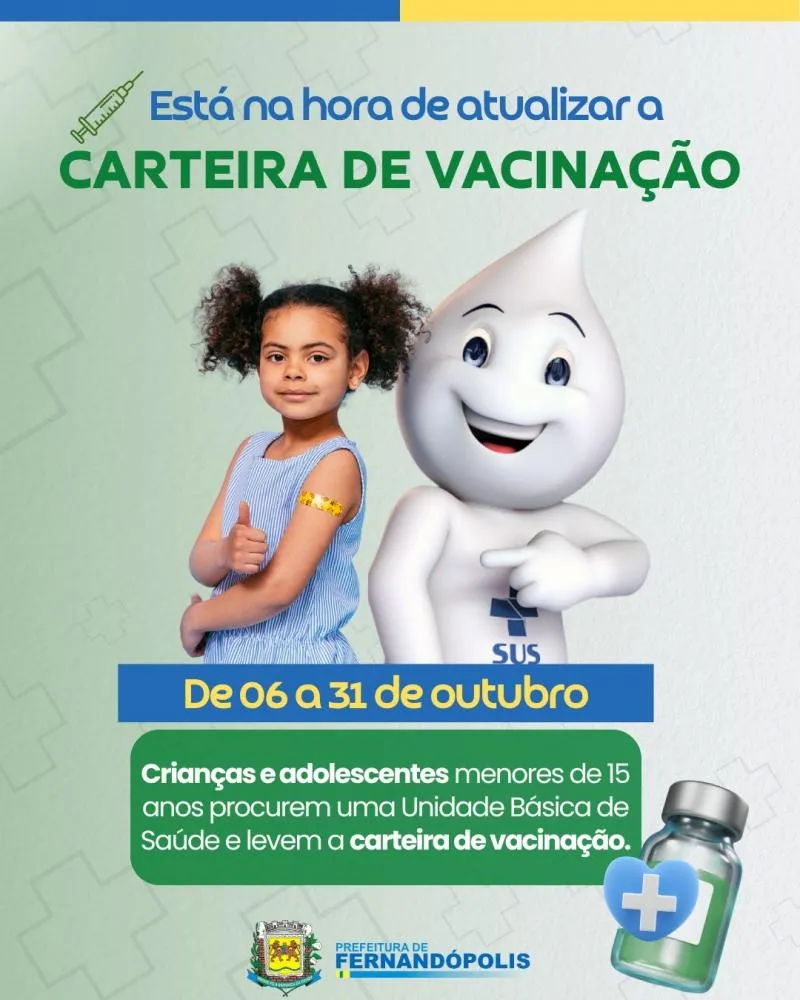 Ministério da Saúde lança campanha de vacinação de crianças e adolescentes até 15 anos 