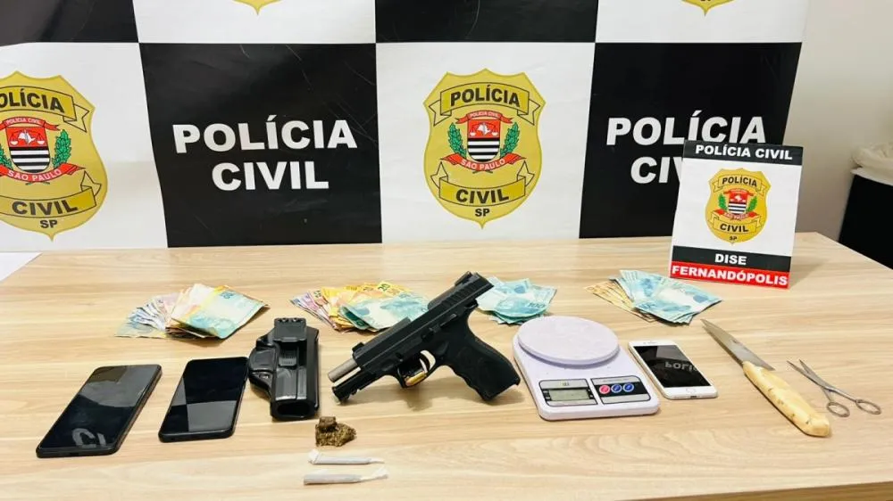 Polícia Civil prende homem com pistola e dinheiro no Jardim Liana, em Fernandópolis