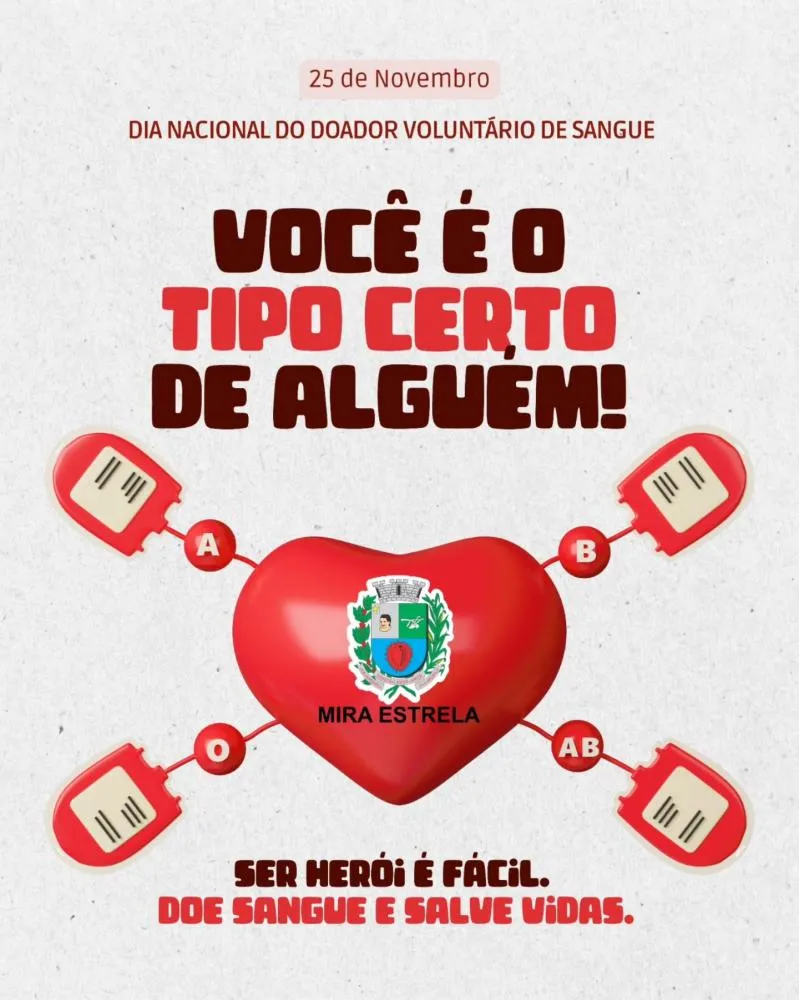 Dia do Doador de Sangue reforça solidariedade e mobiliza comunidade de Mira Estrela