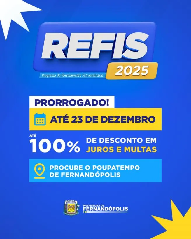 REFIS de 2025 termina nesta terça, 23 