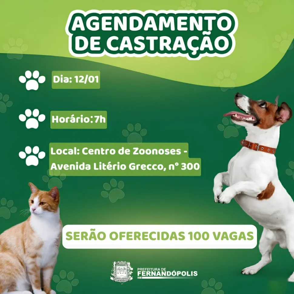 Centro de Zoonoses fará castrações gratuitas 