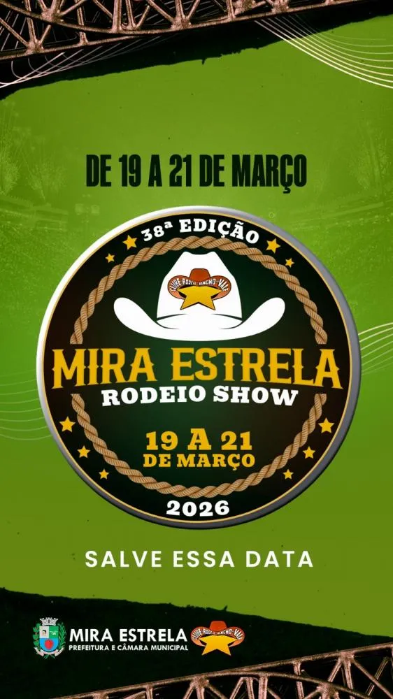 Mira Estrela confirma Rodeio Show 2026 de 19 a 21 de março