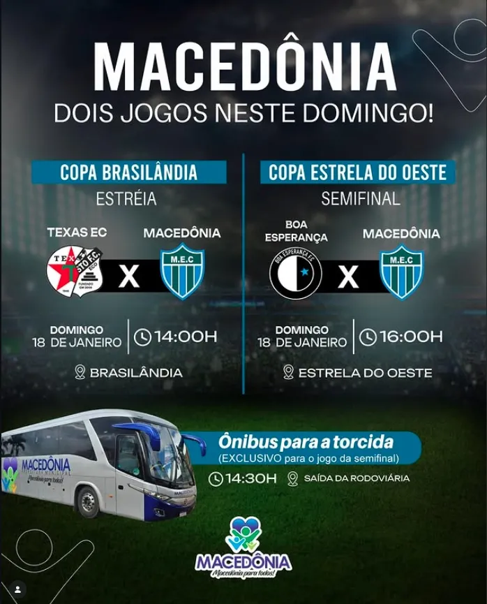 Macedônia entra em campo em dose dupla neste domingo
