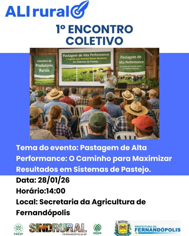 Prefeitura promove 1º Encontro Coletivo sobre pastagem de alta performance 