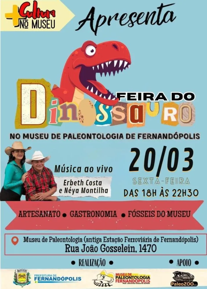 Feira do Dinossauro acontece nesta sexta-feira, 20 