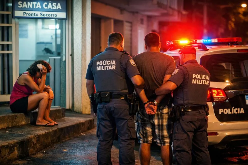 Homem é preso após agredir a esposa durante a madrugada em Cardoso