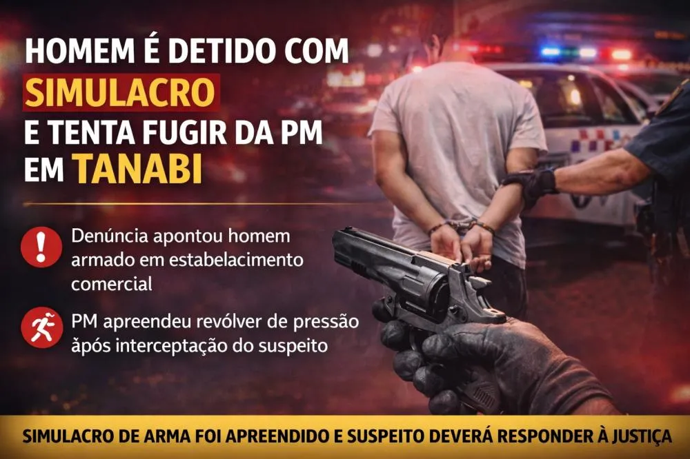 Homem é abordado com simulacro e tenta escapar da PM em Tanabi