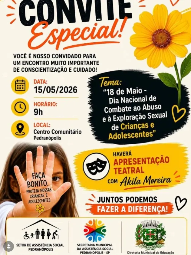 Maio Laranja promove conscientização e combate ao abuso sexual infantil em Pedranópolis