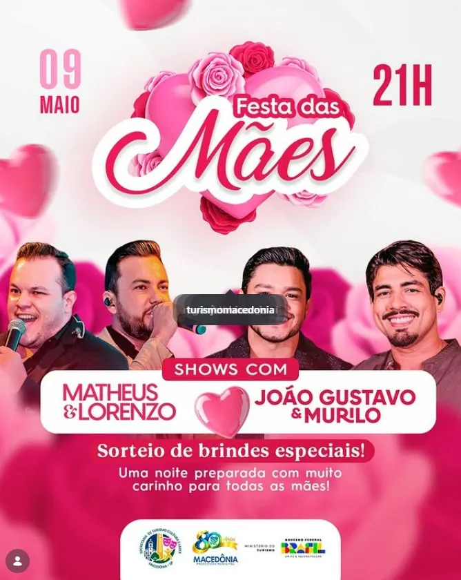 Prefeitura de Macedônia realiza Festa das Mães com shows e sorteio de brindes