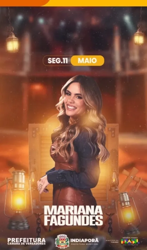 Indiaporã celebra 73 anos com show de Mariana Fagundes na Praça da Matriz