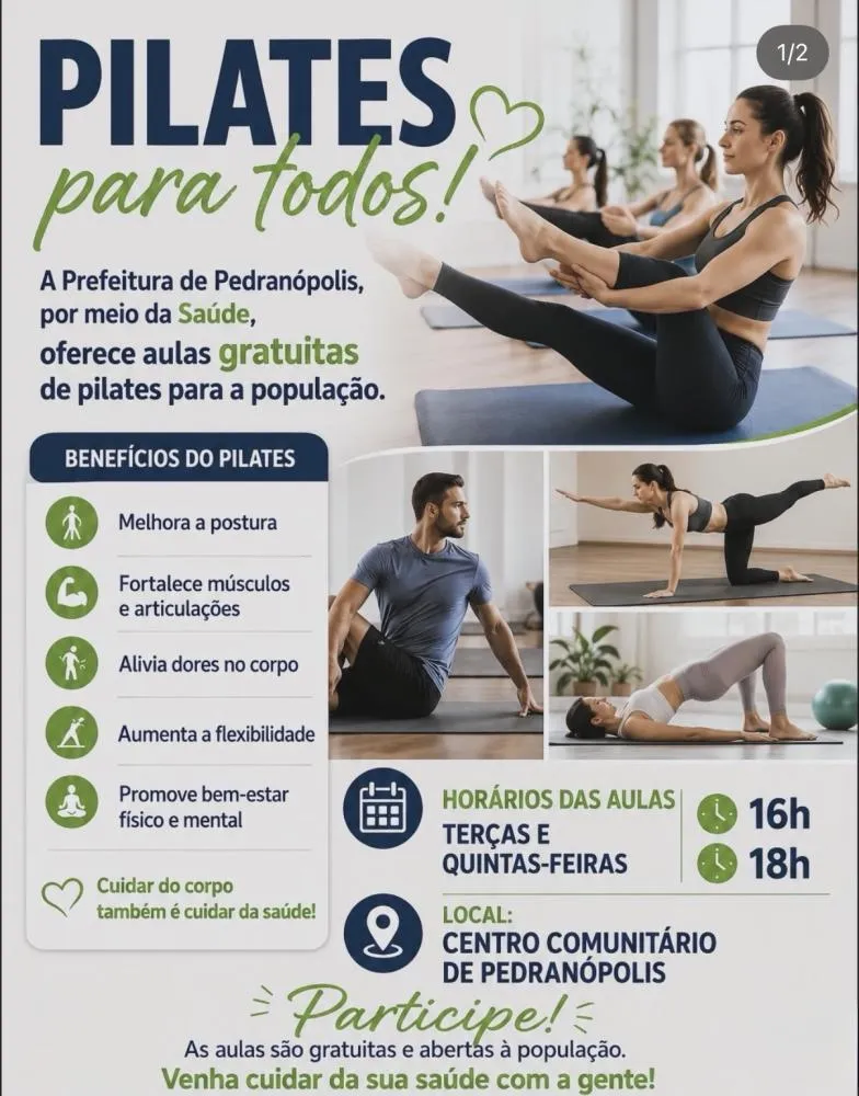Pedranópolis oferece aulas gratuitas de pilates e treinamento funcional à população
