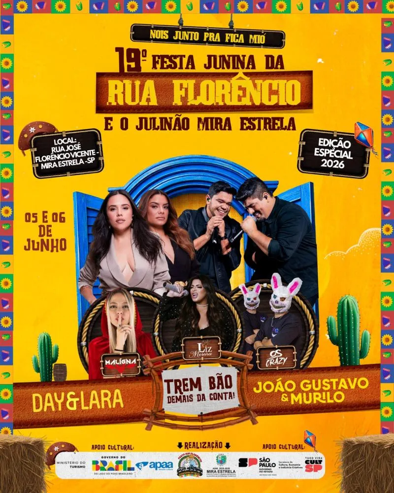 🌽 19ª Festa Junina da Rua Florêncio e Julinão Mira Estrela 2026 🎉