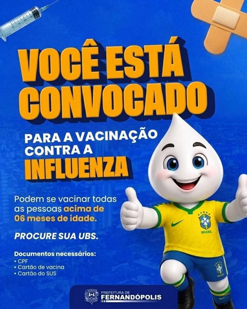   Vacina contra a gripe é liberada para toda a população em Fernandópolis 