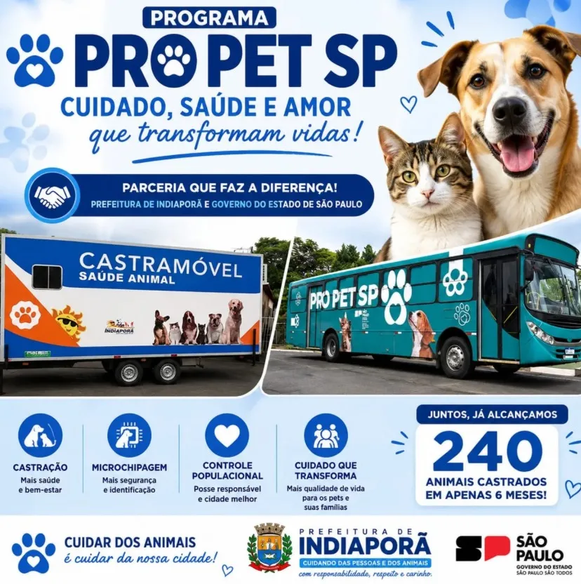 Indiaporã amplia ações de bem-estar animal com castração e microchipagem gratuita