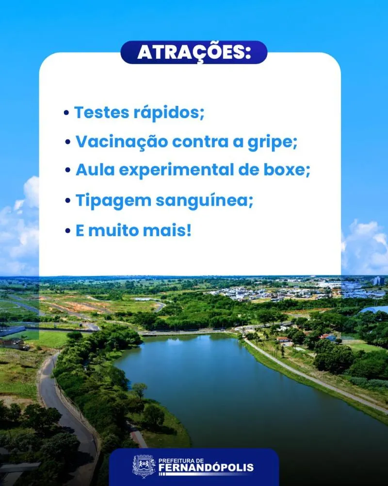 Saúde na Represa acontece nesta quinta-feira, 02 