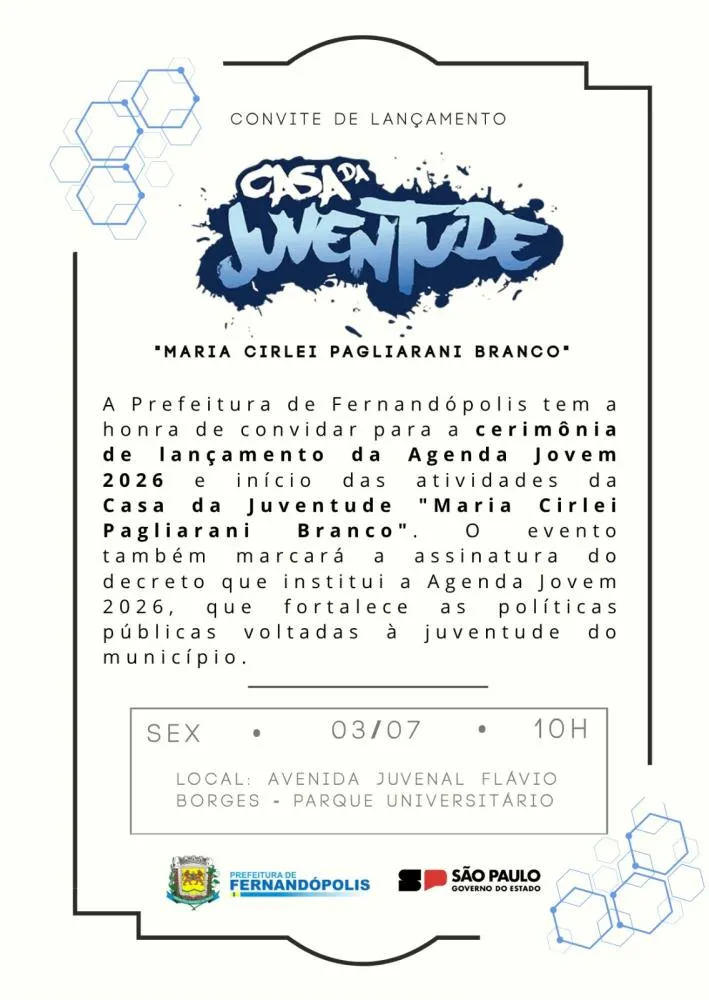 Prefeitura de Fernandópolis lança Casa da Juventude e amplia políticas públicas voltadas aos jovens do município