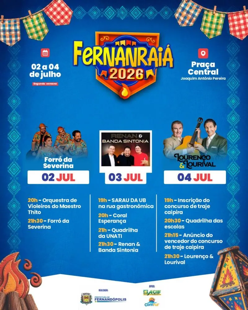 Fernanraiá tem música, dança e microfone aberto nesta sexta-feira (3) 