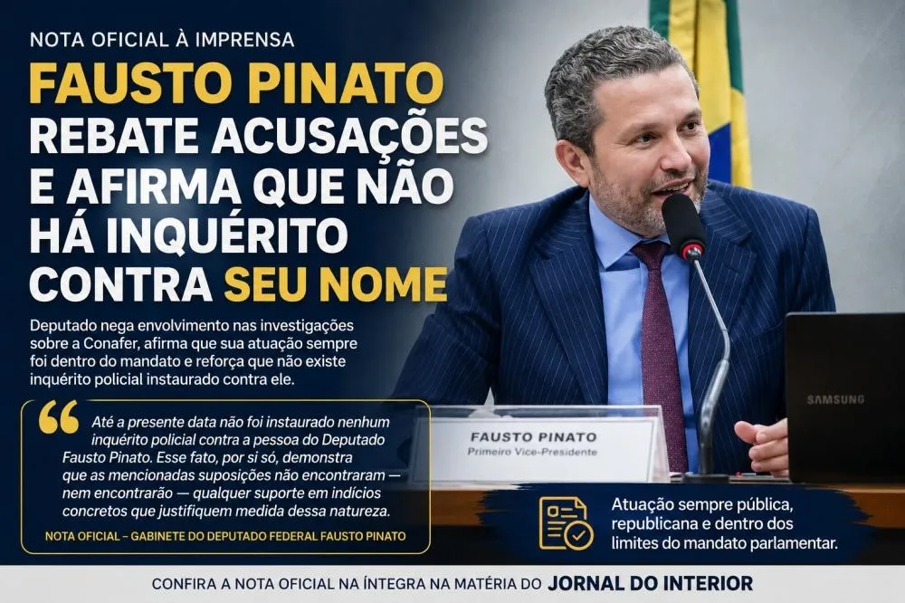 Fausto Pinato rebate acusações e afirma que não há qualquer inquérito contra seu nome